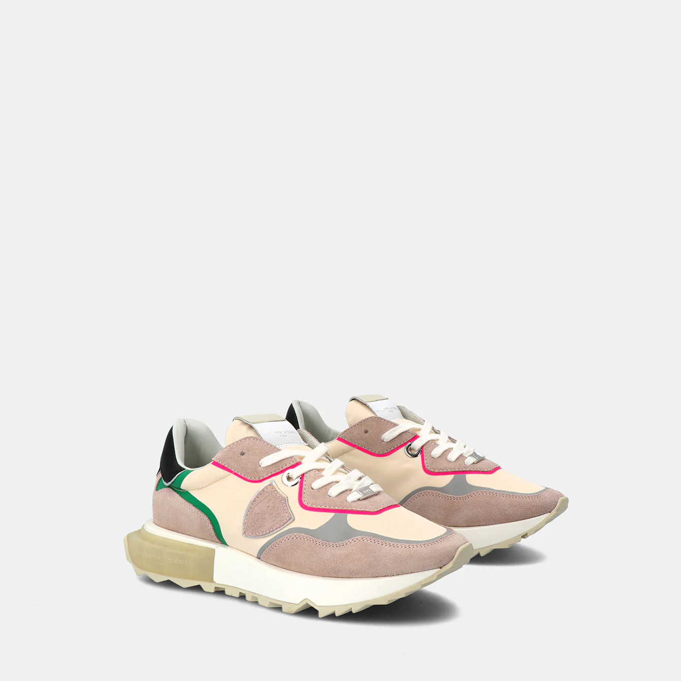 Philippe Model La Rue Low Woman LRLDWT13 Mndl Tec Fucsia Women"s Sneakers