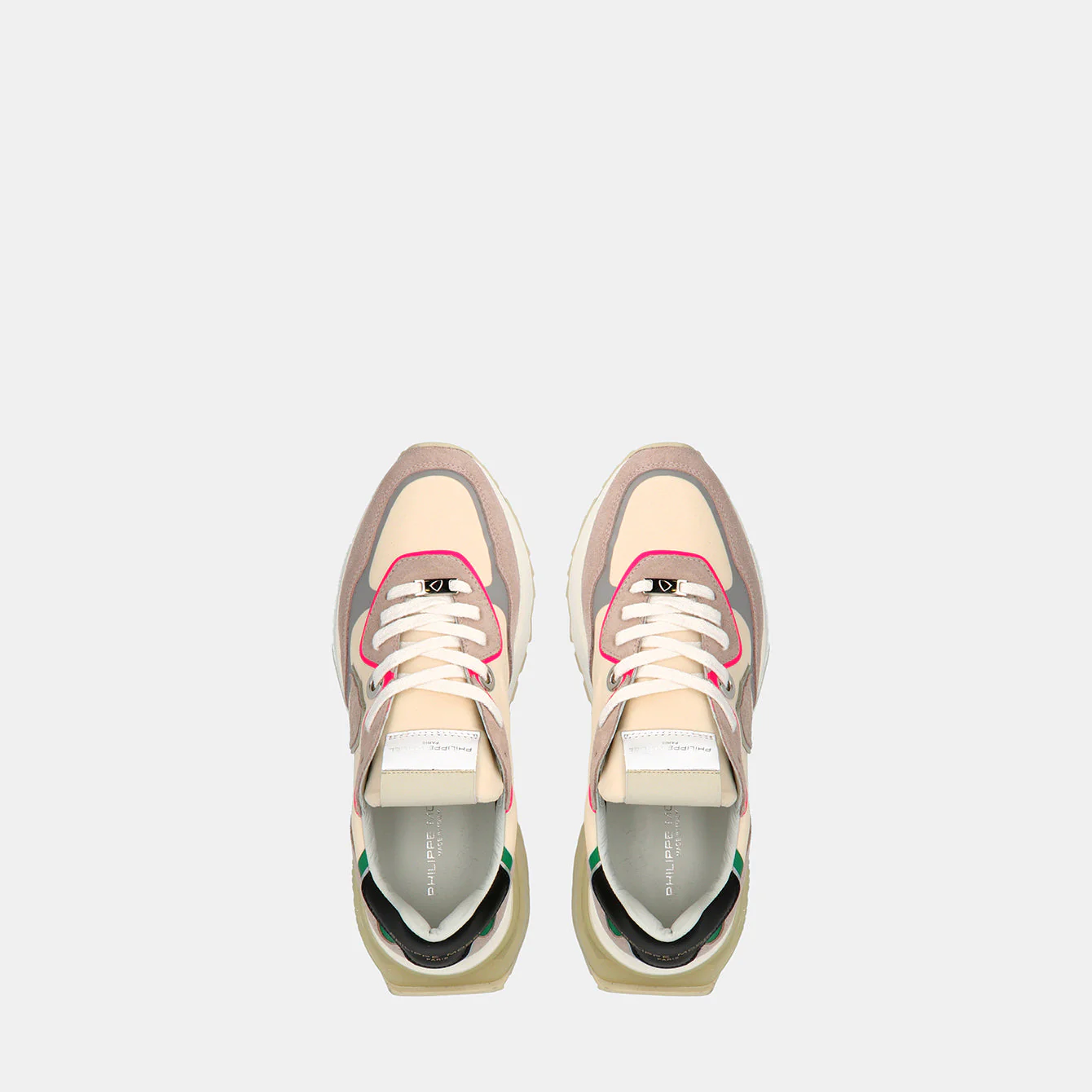 Philippe Model La Rue Low Woman LRLDWT13 Mndl Tec Fucsia Women"s Sneakers