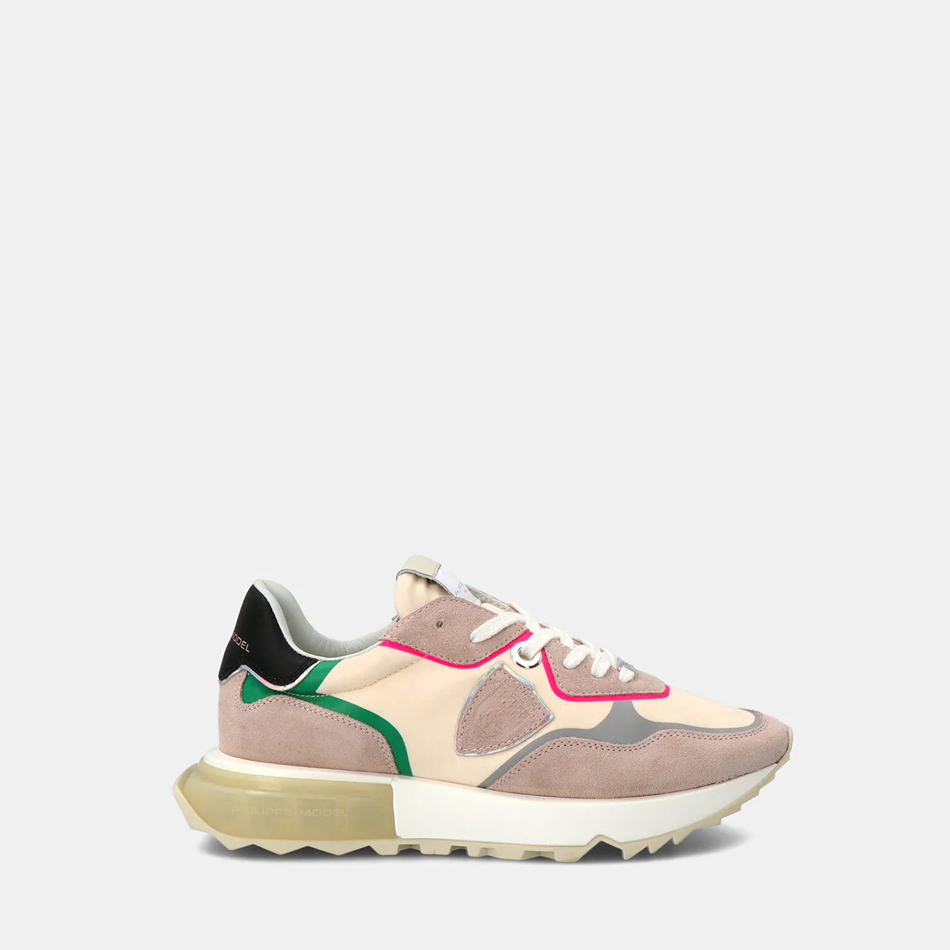 Philippe Model La Rue Low Woman LRLDWT13 Mndl Tec Fucsia Women"s Sneakers