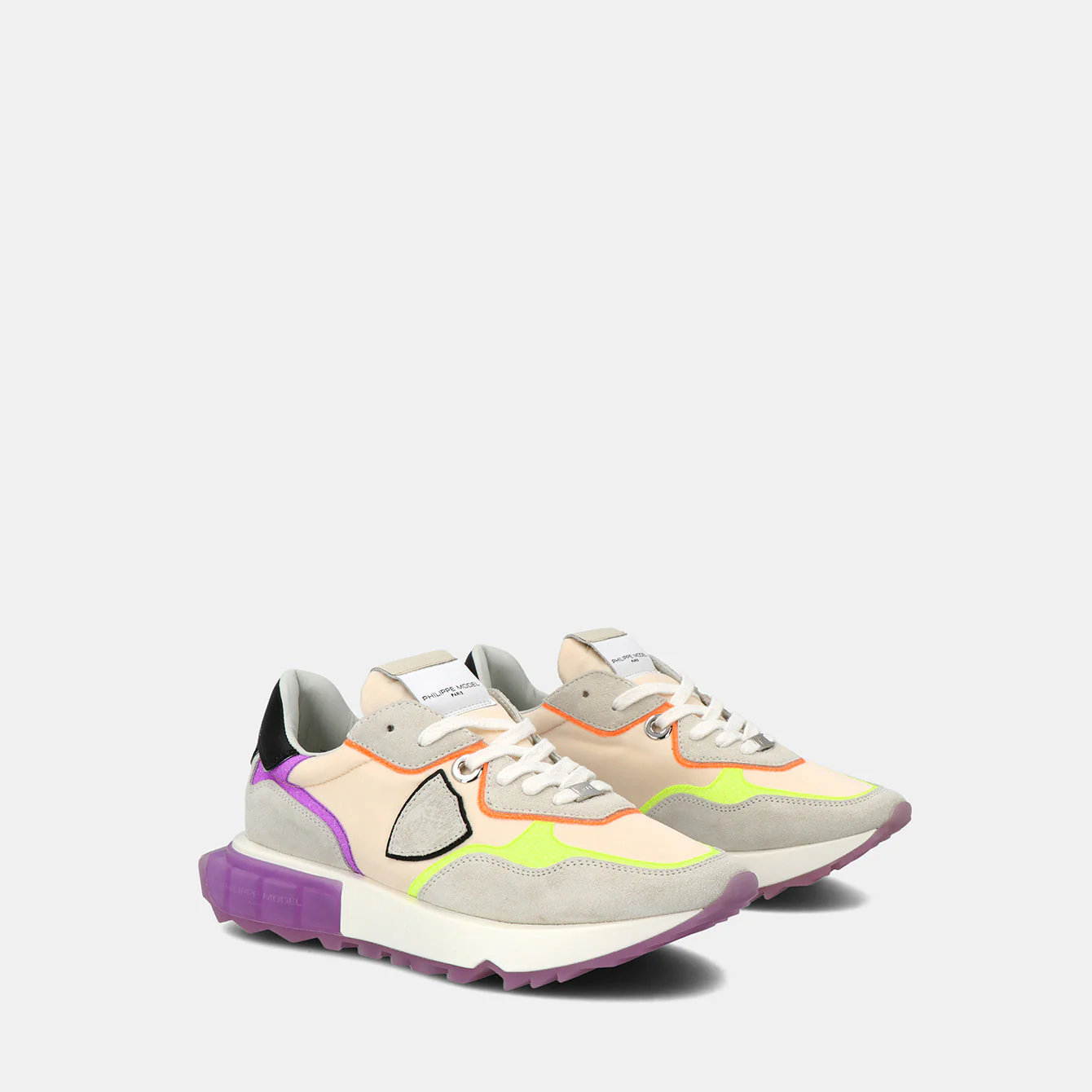 Philippe Model La Rue Low Woman LRLDWTG1 Tec Beige Vilet Women"s Sneakers