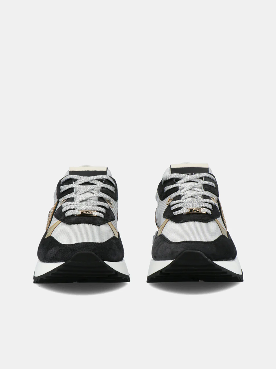 Philippe Model La Rue Low Woman PMPE21LRLDGR01 Gltr Argnt Noir Women"s Sneakers