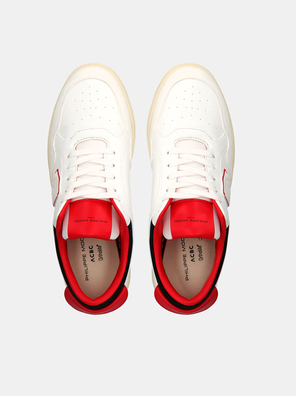 Philippe Model Lyon Low Woman LYLDBL03 Ble Blanc Rouge Women"s Sneakers