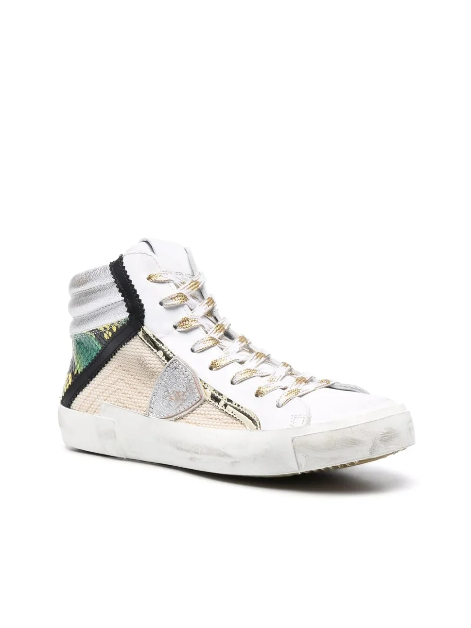 Philippe Model Prsx High Woman PRHDAR01 Anml Beige Vert Women"s Sneakers