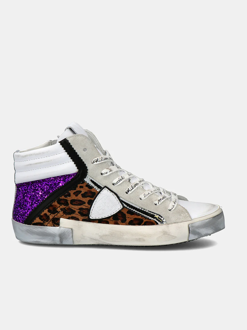 Philippe Model Prsx High Woman PRHDXL03 Mix Blanc Vilet Women"s Sneakers