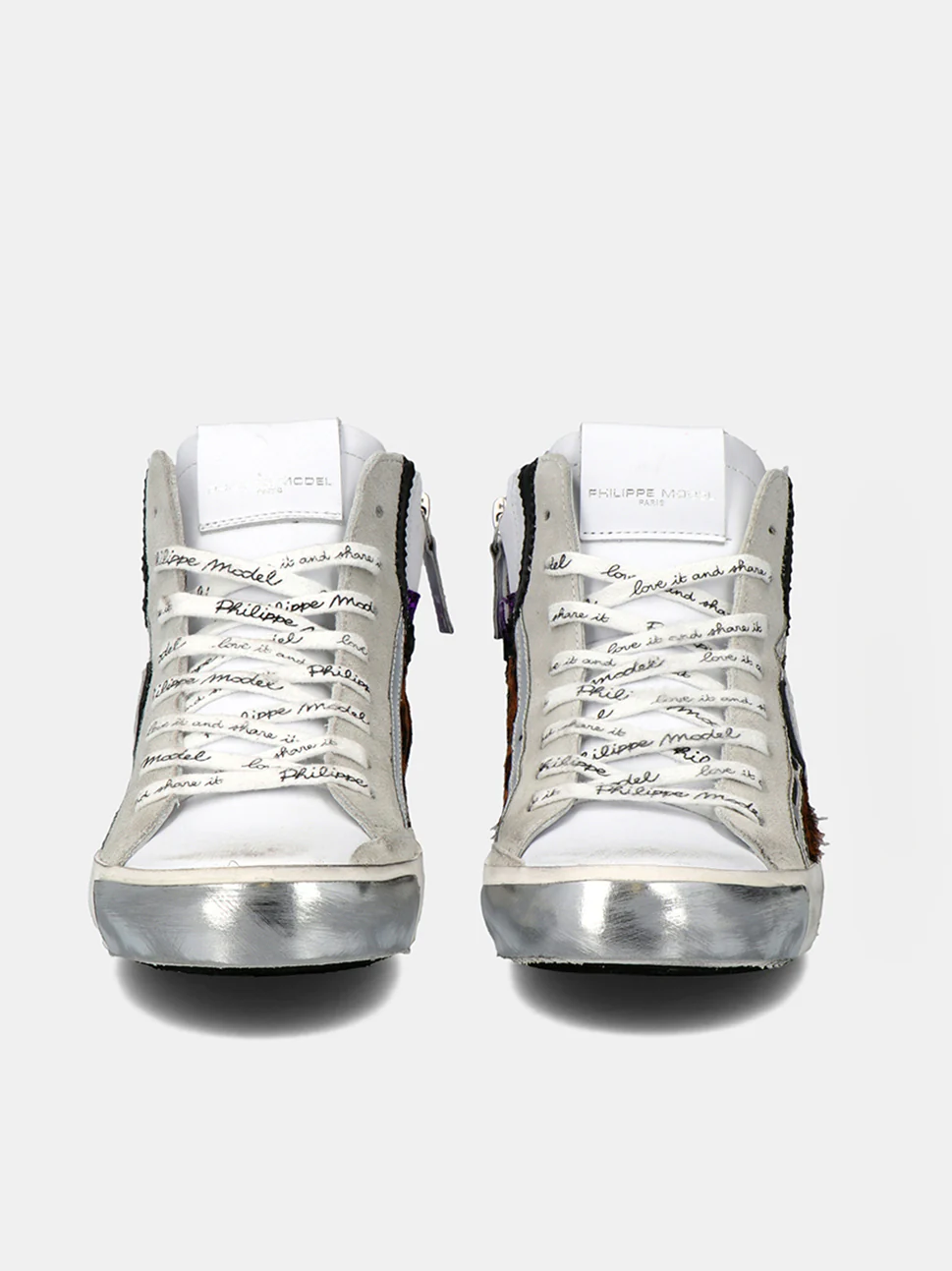 Philippe Model Prsx High Woman PRHDXL03 Mix Blanc Vilet Women"s Sneakers