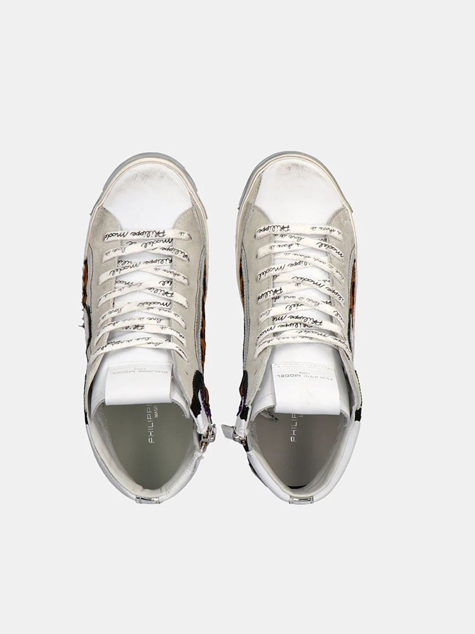 Philippe Model Prsx High Woman PRHDXL03 Mix Blanc Vilet Women"s Sneakers