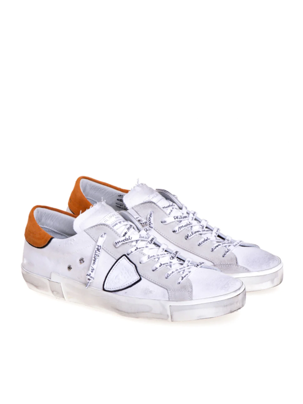 Philippe Model Prsx Low Man PRLUDB04 Canvas Orange Men"s Sneakers