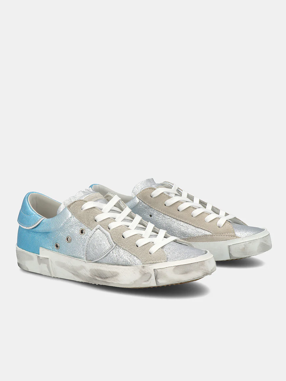 Philippe Model Prsx Low Woman PMPE21PRLDMLF2 Argent Eau Women"s Sneakers