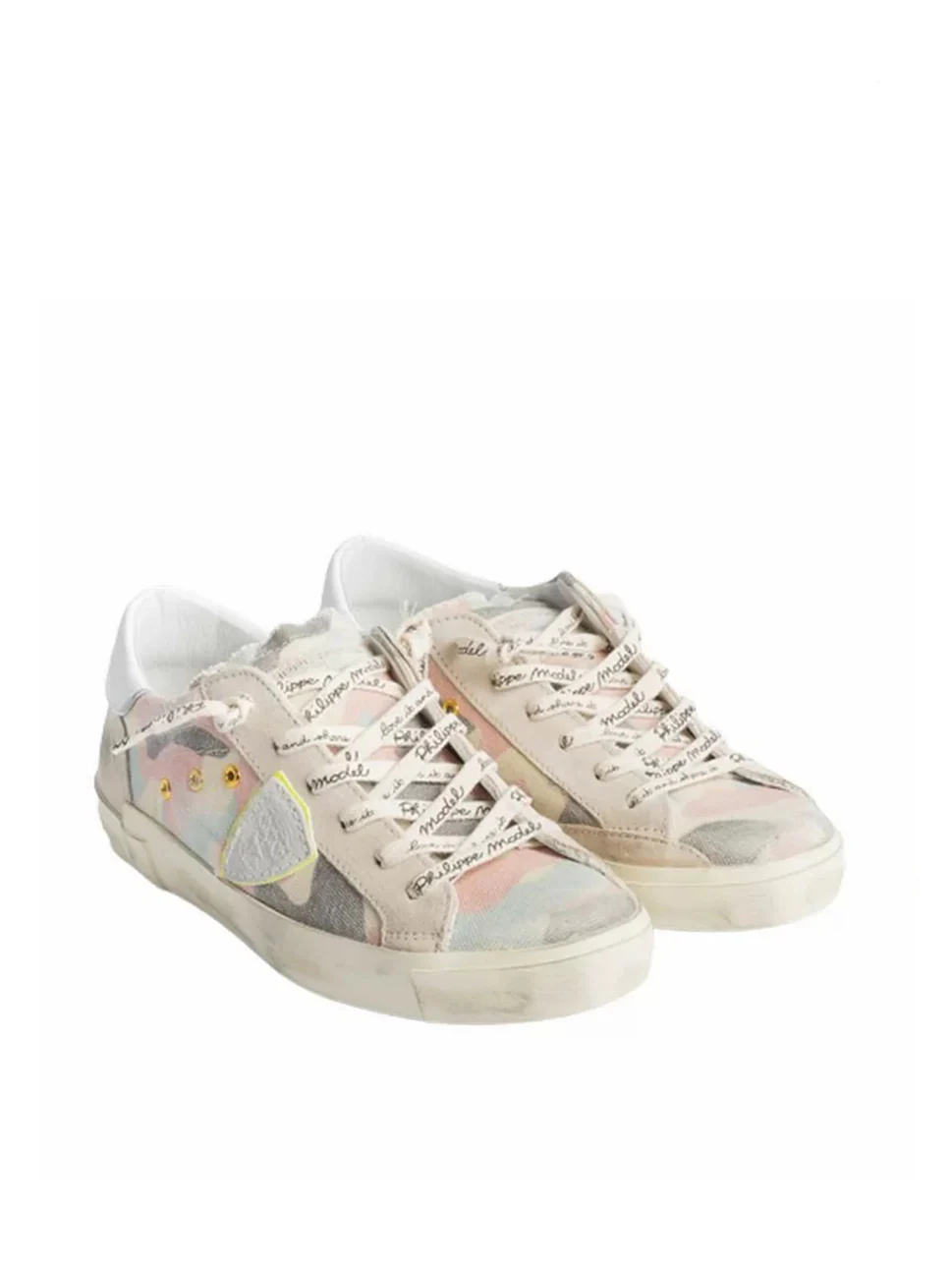 Philippe Model Prsx Low Woman PRLDCF13 Camo Buer Jaune Women"s Sneakers