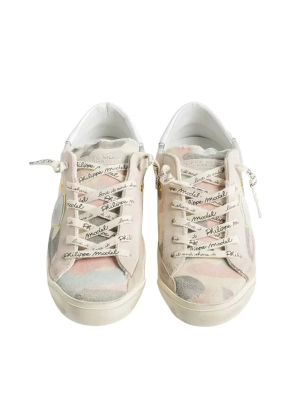 Philippe Model Prsx Low Woman PRLDCF13 Camo Buer Jaune Women"s Sneakers