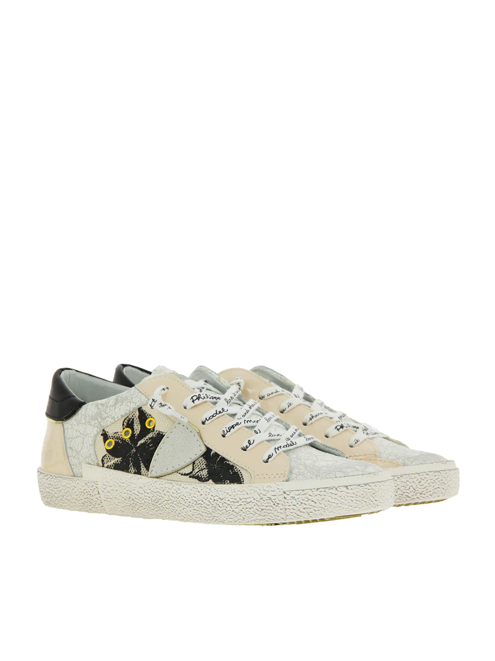 Philippe Model Prsx Low Woman PRLDFL01 Fleurs Rose Women"s Sneakers