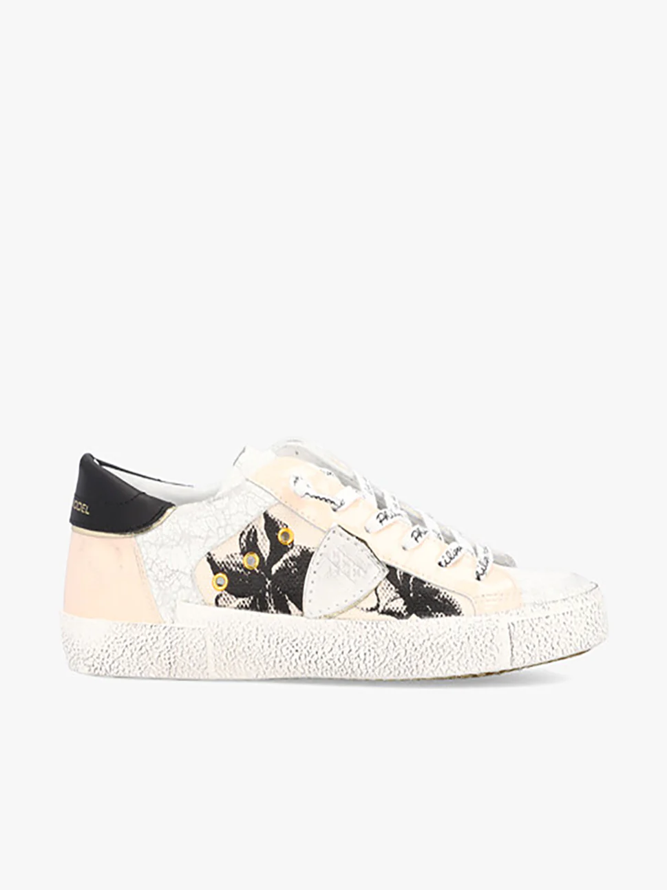 Philippe Model Prsx Low Woman PRLDFL01 Fleurs Rose Women"s Sneakers