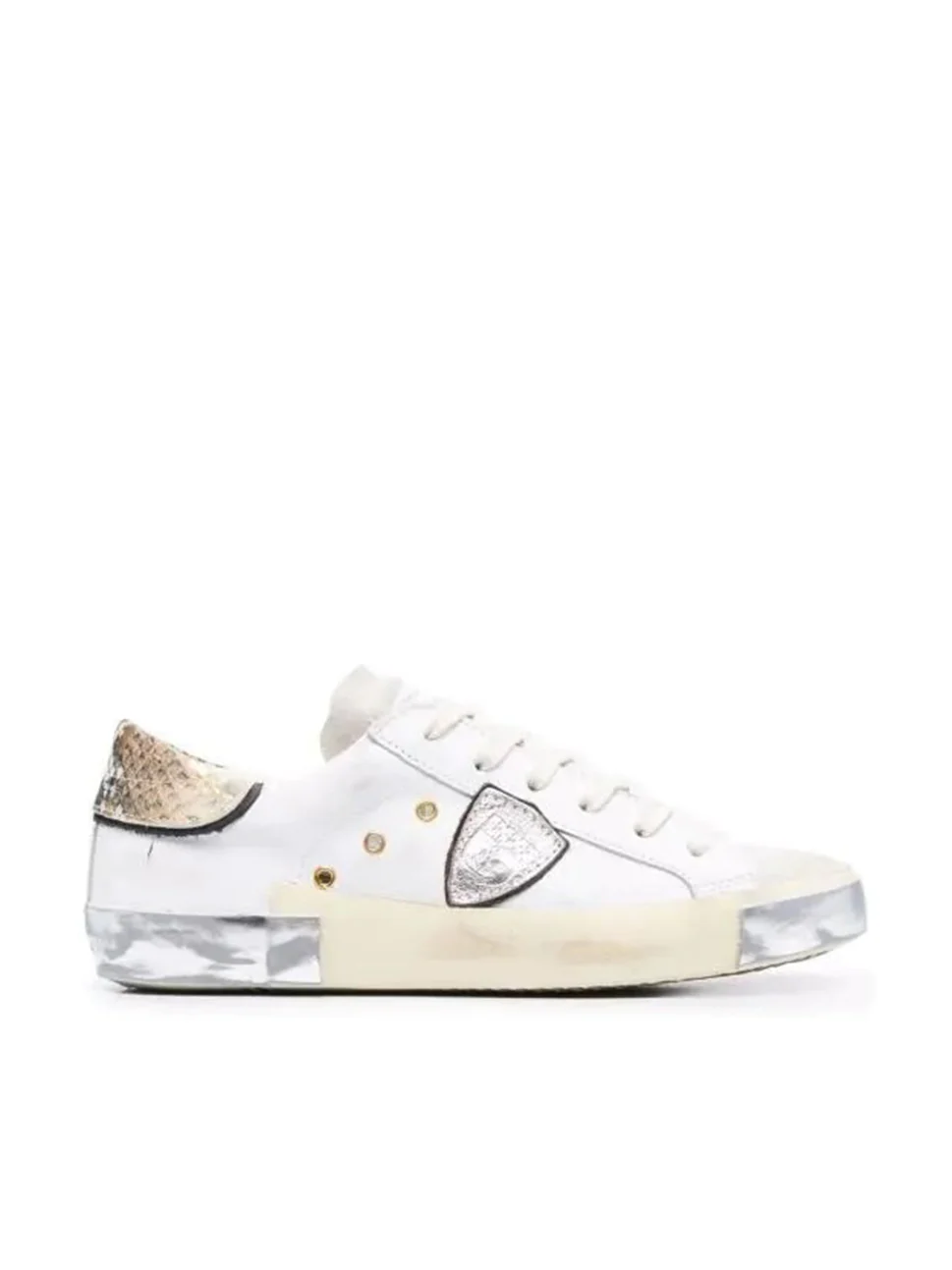 Philippe Model Prsx Low Woman PRLDVA05 Animalier Beige Women"s Sneakers