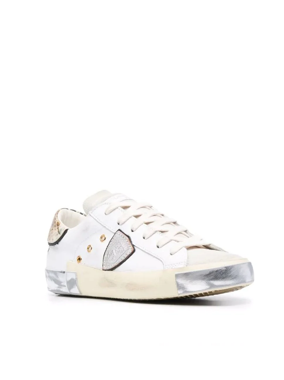 Philippe Model Prsx Low Woman PRLDVA05 Animalier Beige Women"s Sneakers