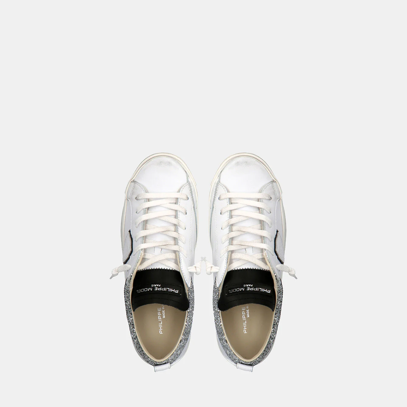 Philippe Model Prsx Low Woman PRLDVCG1 Glitter Argent Women"s Sneakers