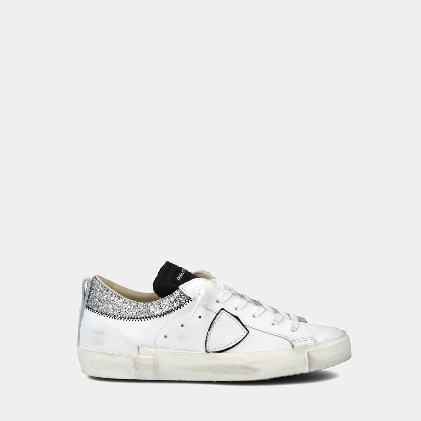 Philippe Model Prsx Low Woman PRLDVCG1 Glitter Argent Women"s Sneakers