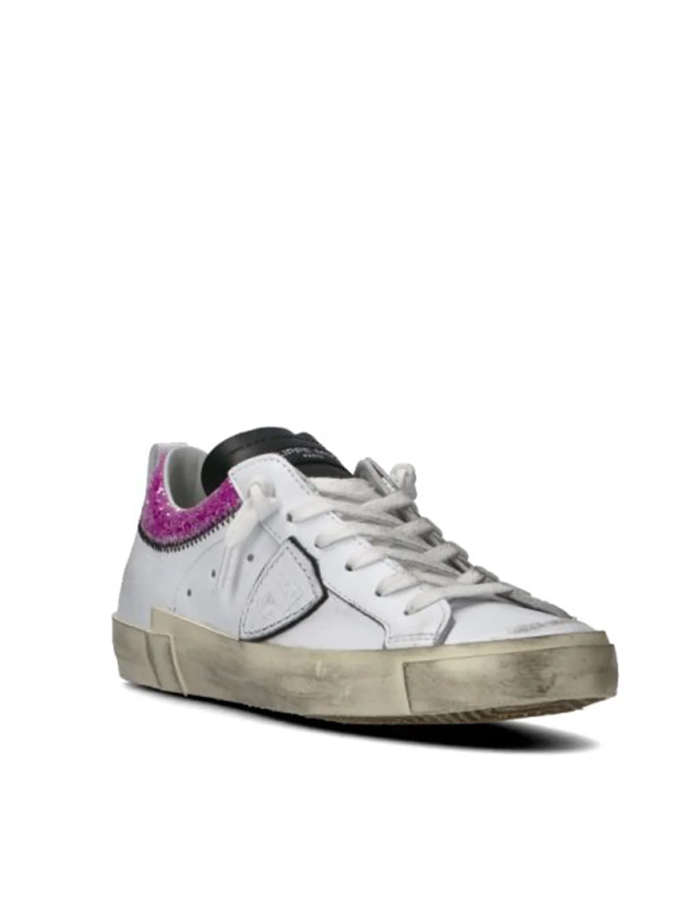 Philippe Model Prsx Low Woman PRLDVCG3 Glitter Violet Women"s Sneakers