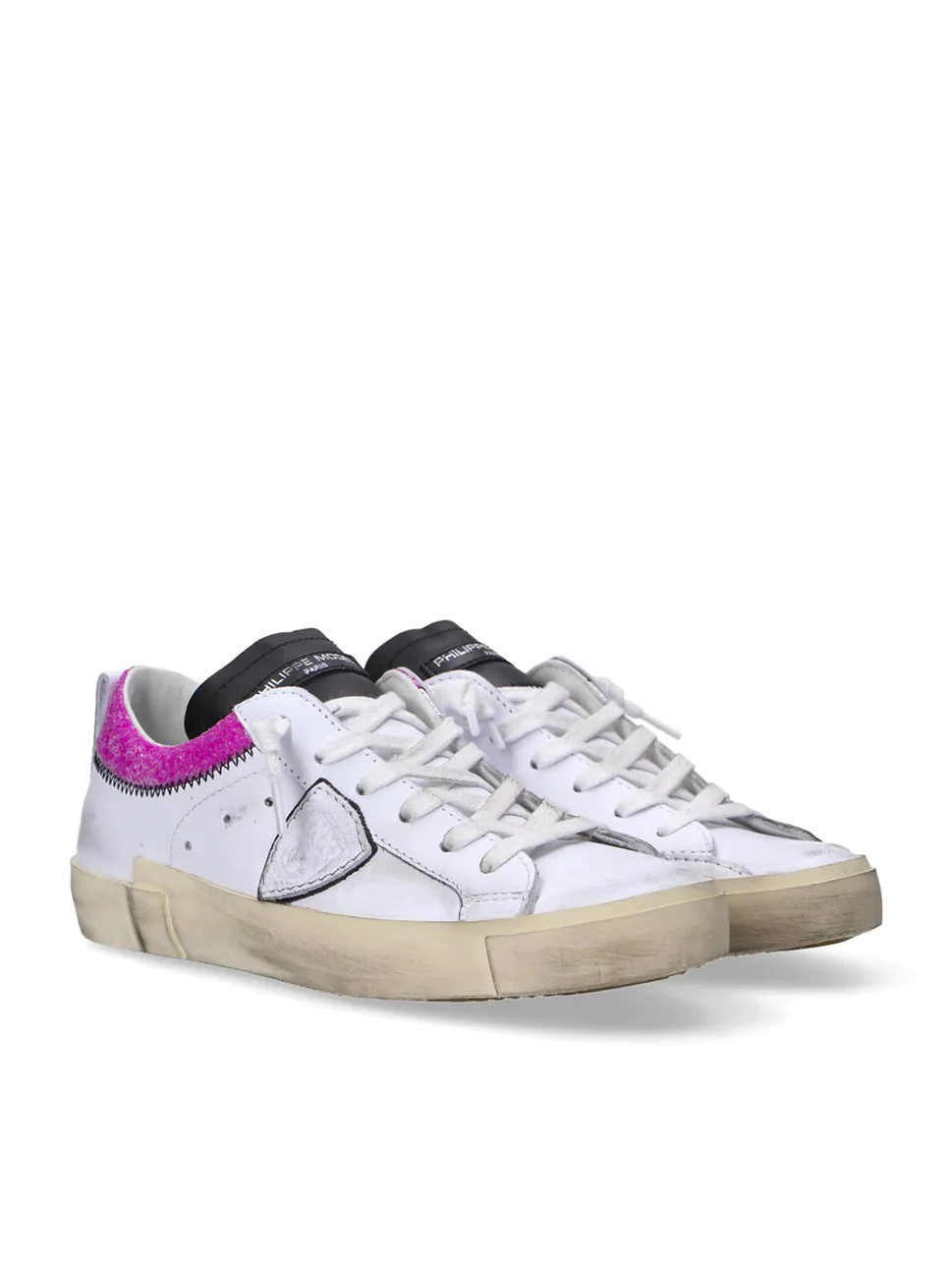 Philippe Model Prsx Low Woman PRLDVCG3 Glitter Violet Women"s Sneakers