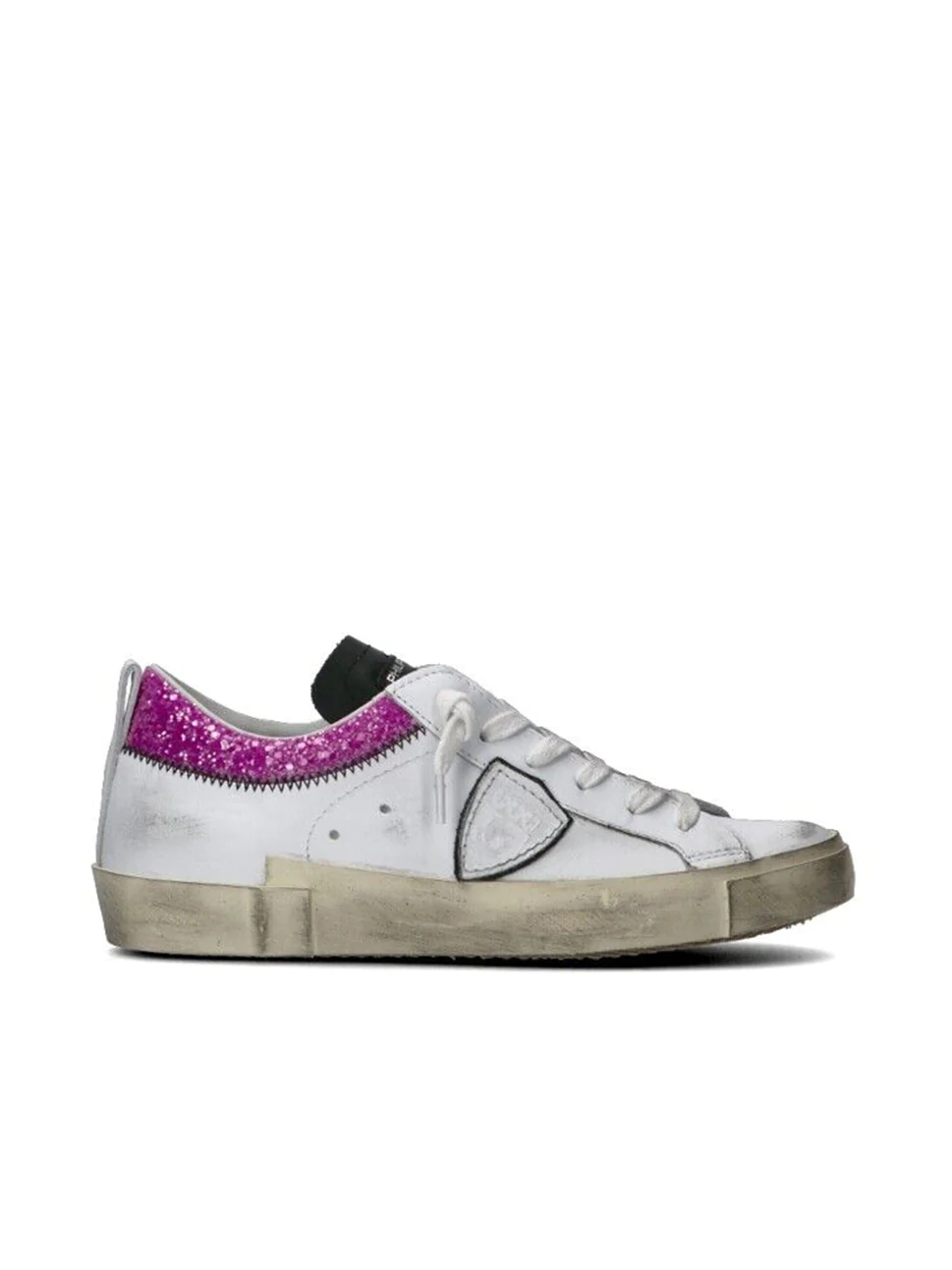Philippe Model Prsx Low Woman PRLDVCG3 Glitter Violet Women"s Sneakers