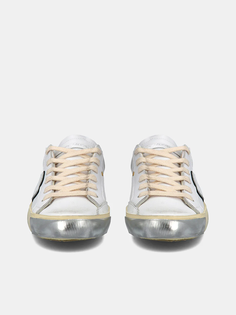 Philippe Model Prsx Low Woman PRLDVEF1 Fleurs Blanc Women"s Sneakers