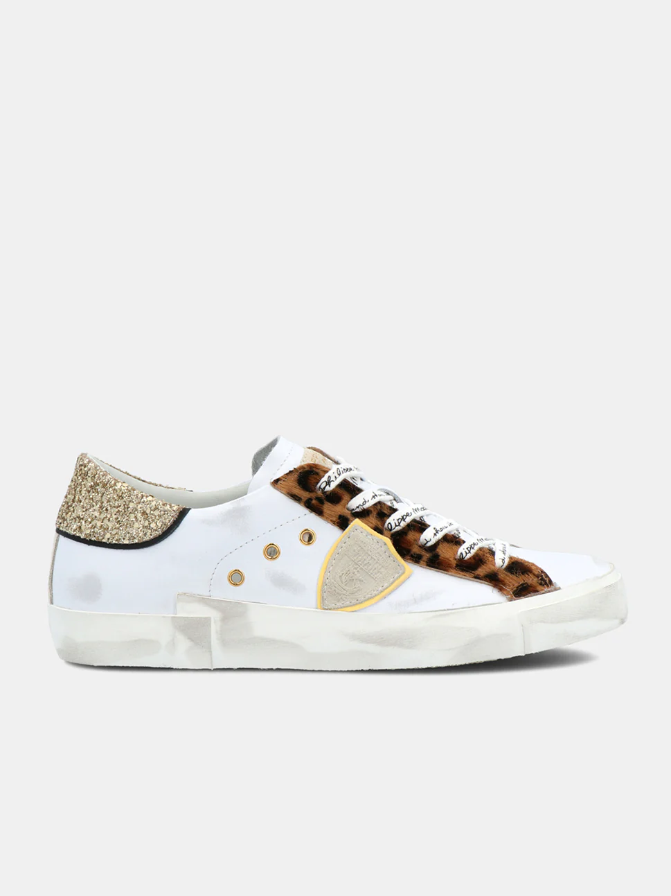 Philippe Model Prsx Low Woman PRLDVGL1 Gltr Anml Beige Women"s Sneakers