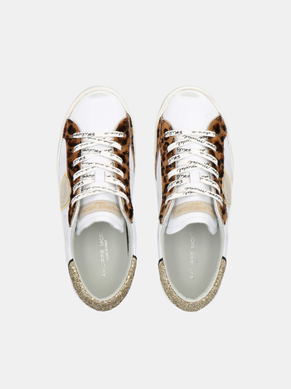 Philippe Model Prsx Low Woman PRLDVGL1 Gltr Anml Beige Women"s Sneakers