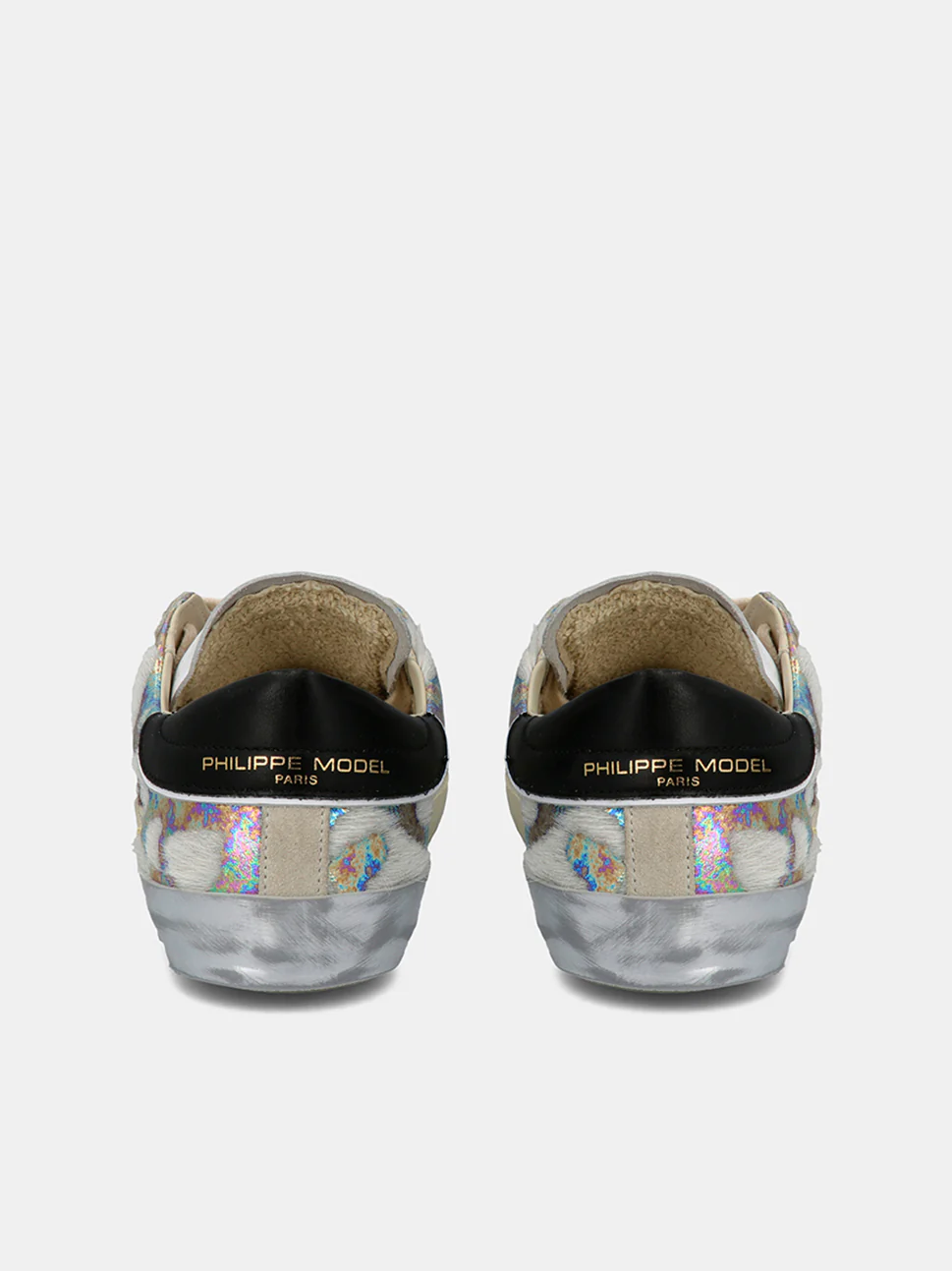 Philippe Model Prsx Low Woman PRLDXC01 Mix Chev Argent Women"s Sneakers