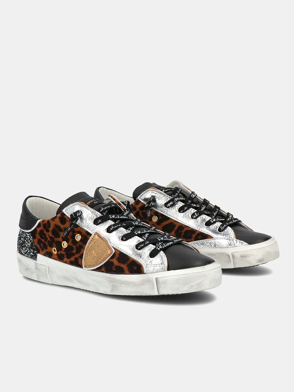 Philippe Model Prsx Low Woman PRLDXL01 Leo Mix Nir Bge Women"s Sneakers
