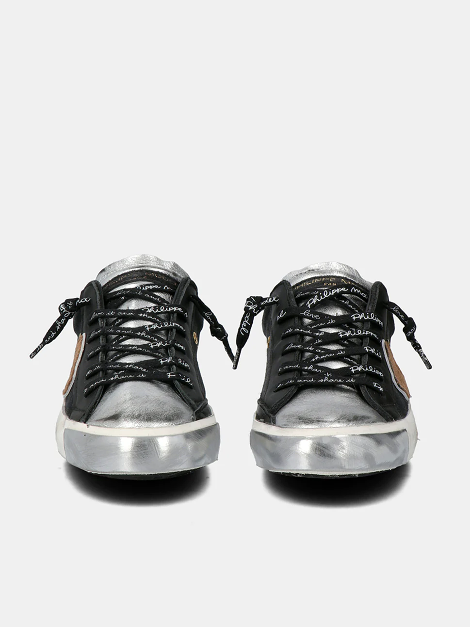 Philippe Model Prsx Low Woman PRLDXL02 Mix Noir Argent Women"s Sneakers