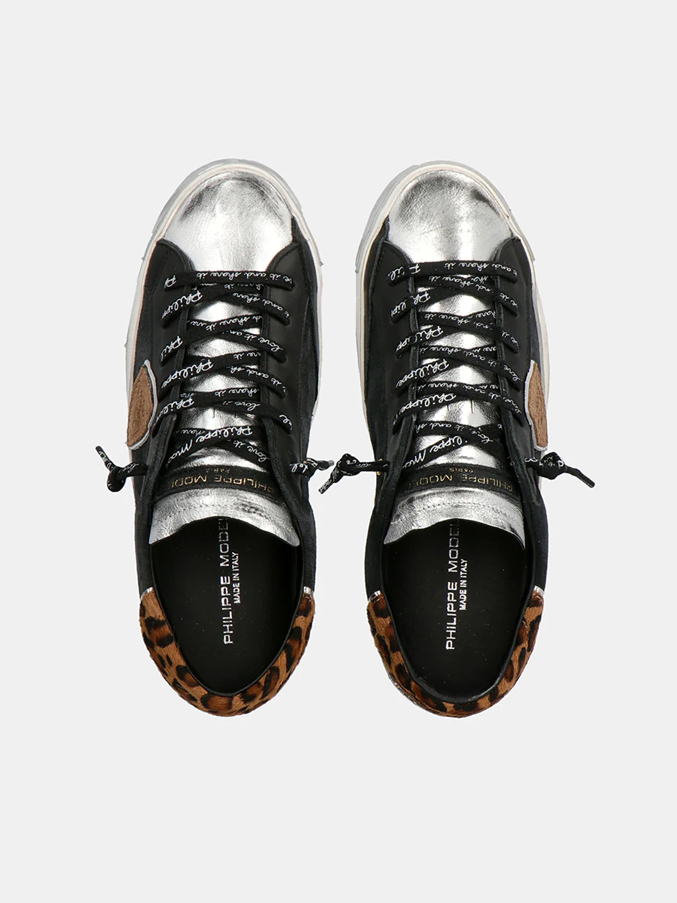 Philippe Model Prsx Low Woman PRLDXL02 Mix Noir Argent Women"s Sneakers