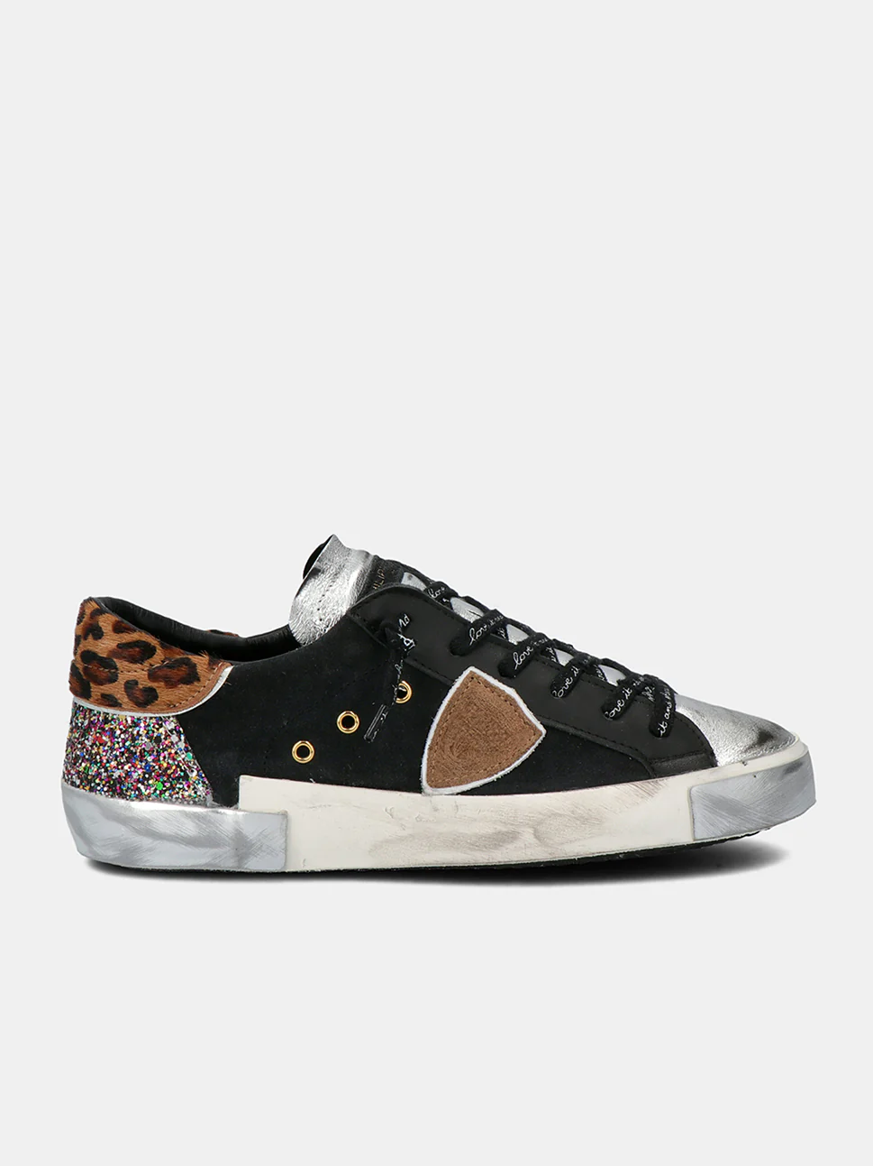 Philippe Model Prsx Low Woman PRLDXL02 Mix Noir Argent Women"s Sneakers