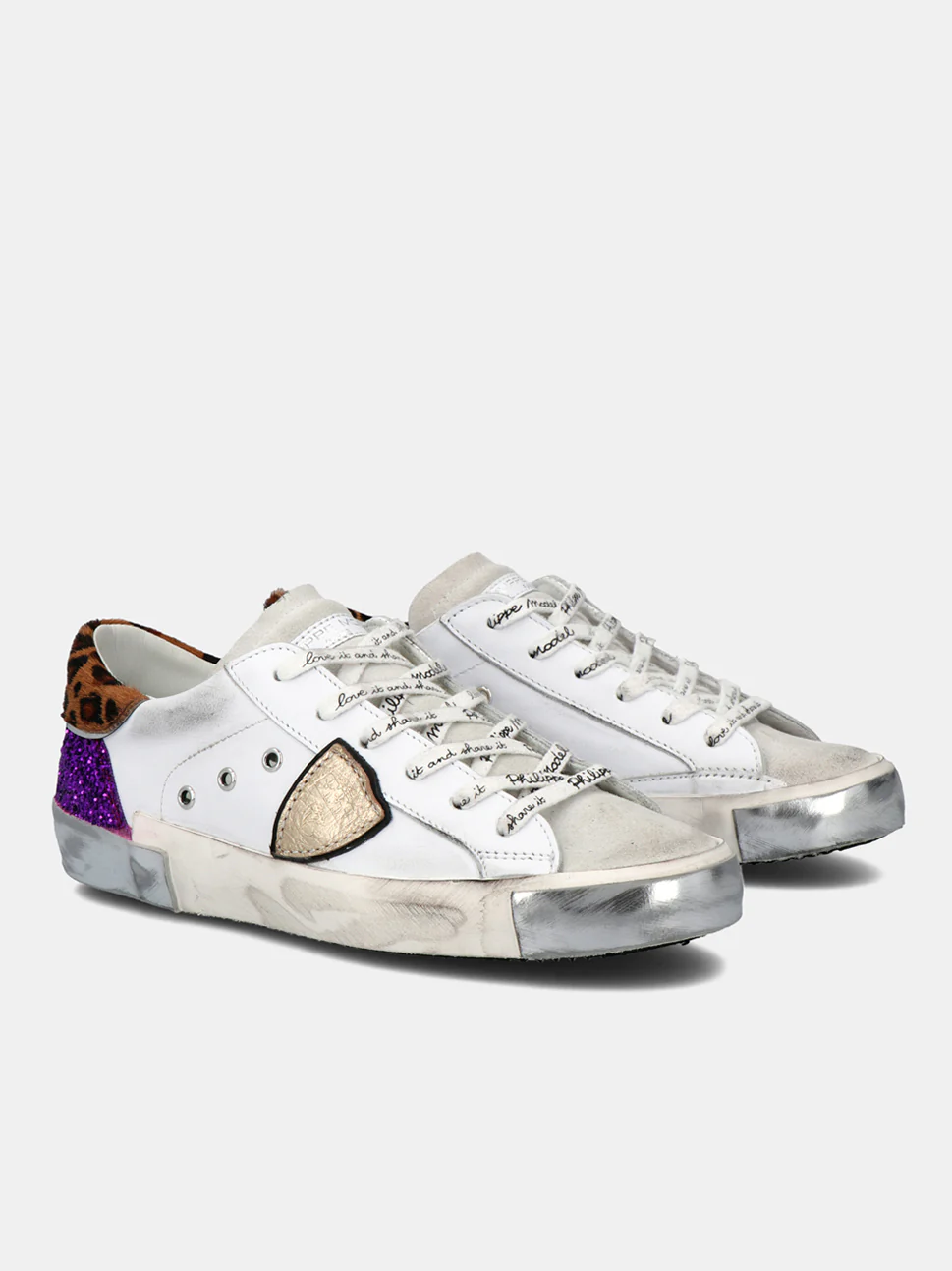 Philippe Model Prsx Low Woman PRLDXL03 Mix Blanc Vilet Women"s Sneakers