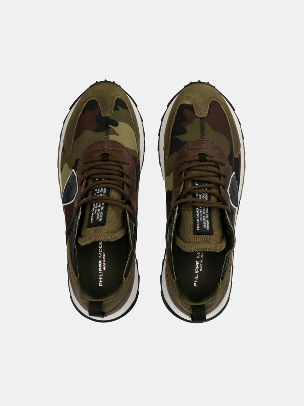 Philippe Model Royale Low Man RLLUCC11 Camouflage Vert Men"s Sneakers