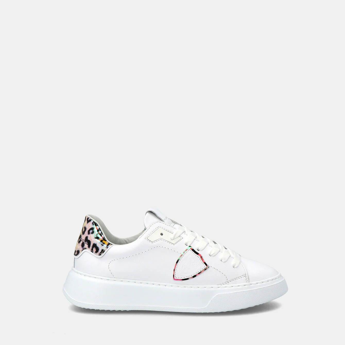 Philippe Model Temple Low Woman BTLDVA03 Animalier Beige Women"s Sneakers