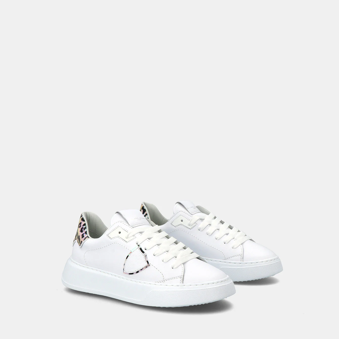 Philippe Model Temple Low Woman BTLDVA03 Animalier Beige Women"s Sneakers