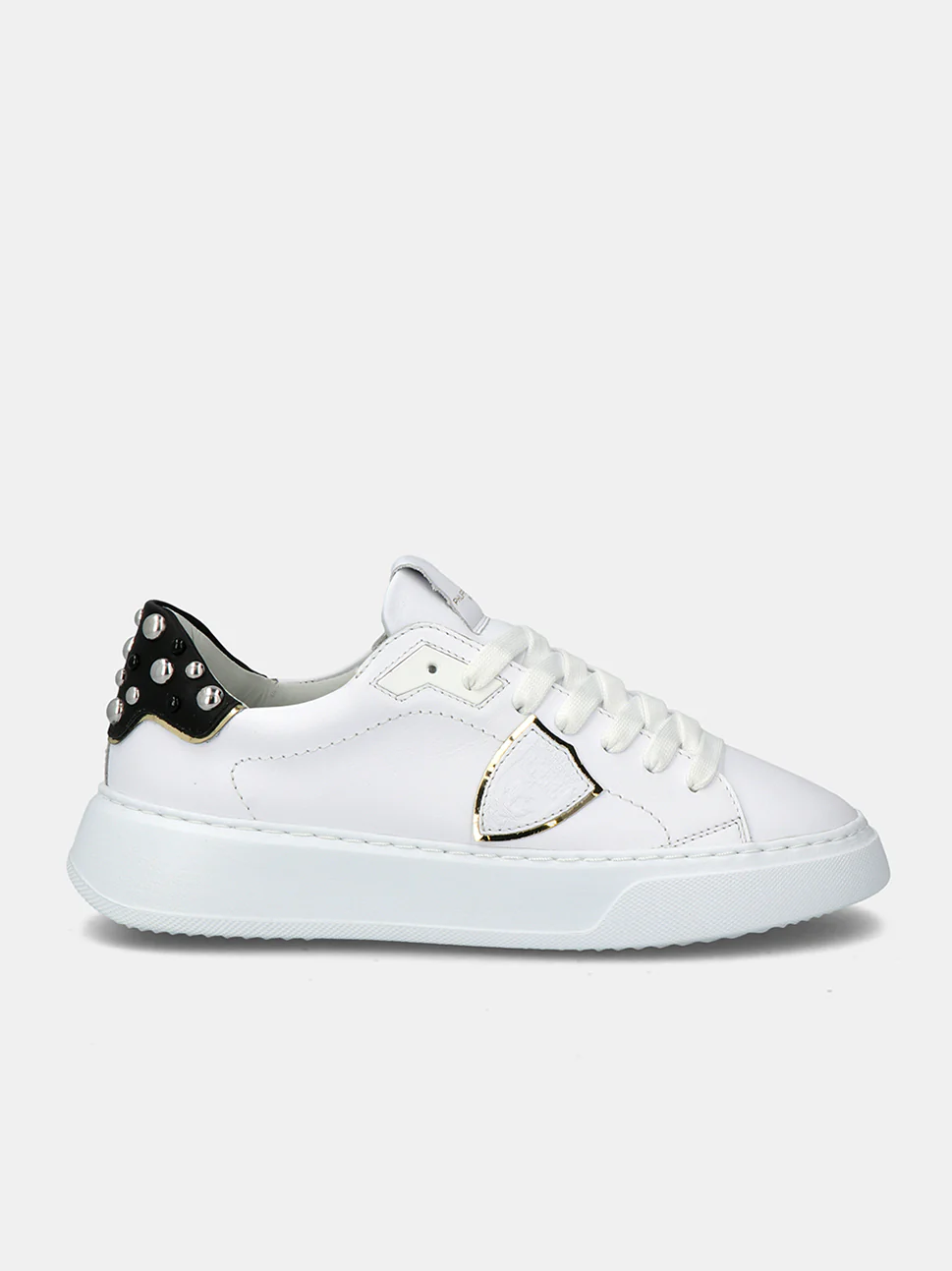 Philippe Model Temple Low Woman BTLDVRK2 Veau Rock Noir Women"s Sneakers