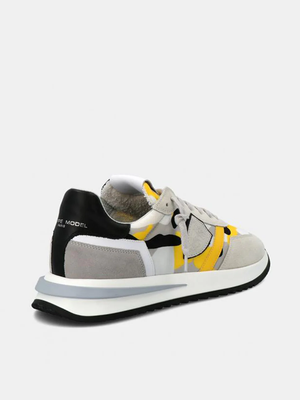 Philippe Model Tropez 21 Low Man TYLUCP03 Camo Gris Jaune Men"s Sneakers