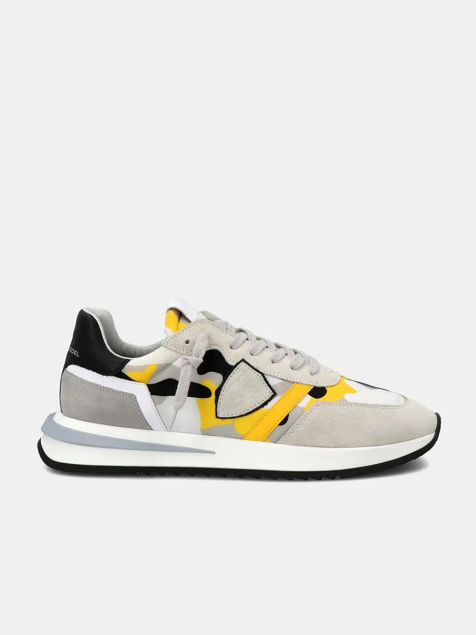 Philippe Model Tropez 21 Low Man TYLUCP03 Camo Gris Jaune Men"s Sneakers