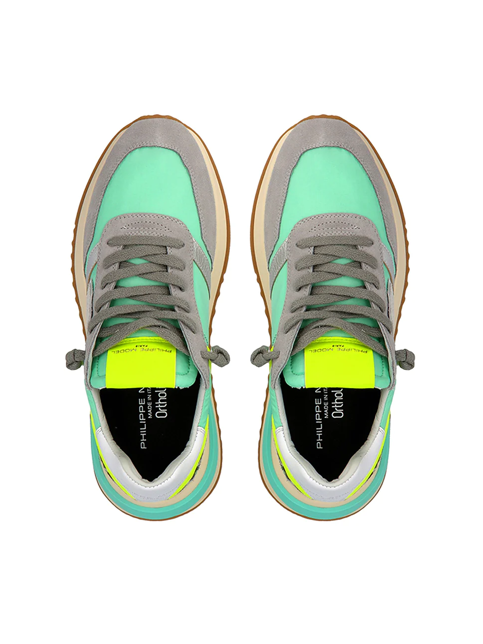 Philippe Model Tropez 21 Low Woman TYLDAP02 Anml P Eau Gris Women"s Sneakers