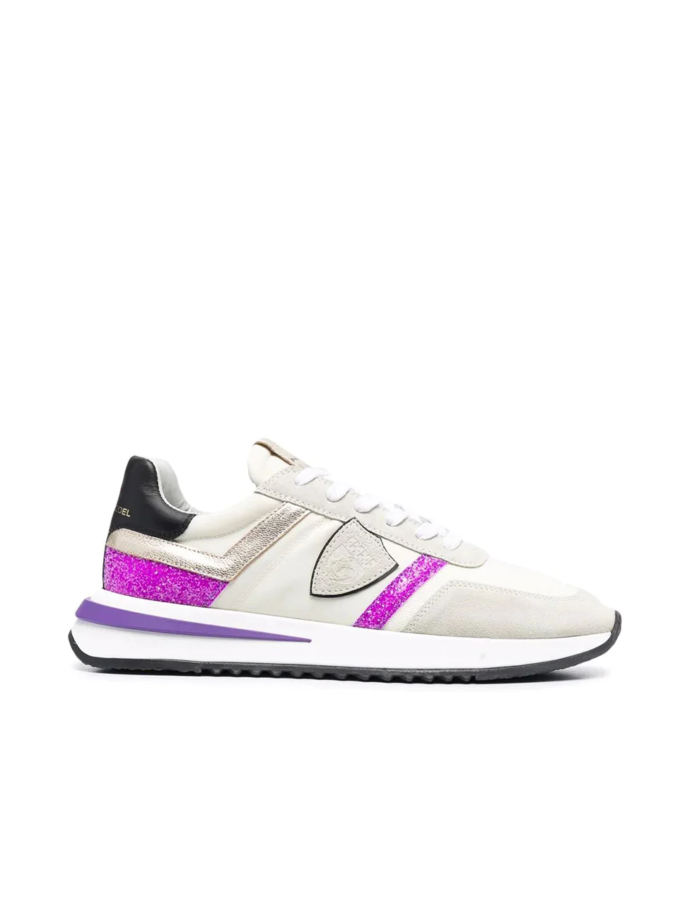 Philippe Model Tropez 21 Low Woman TYLDGP01 Glitter Violet Women"s Sneakers