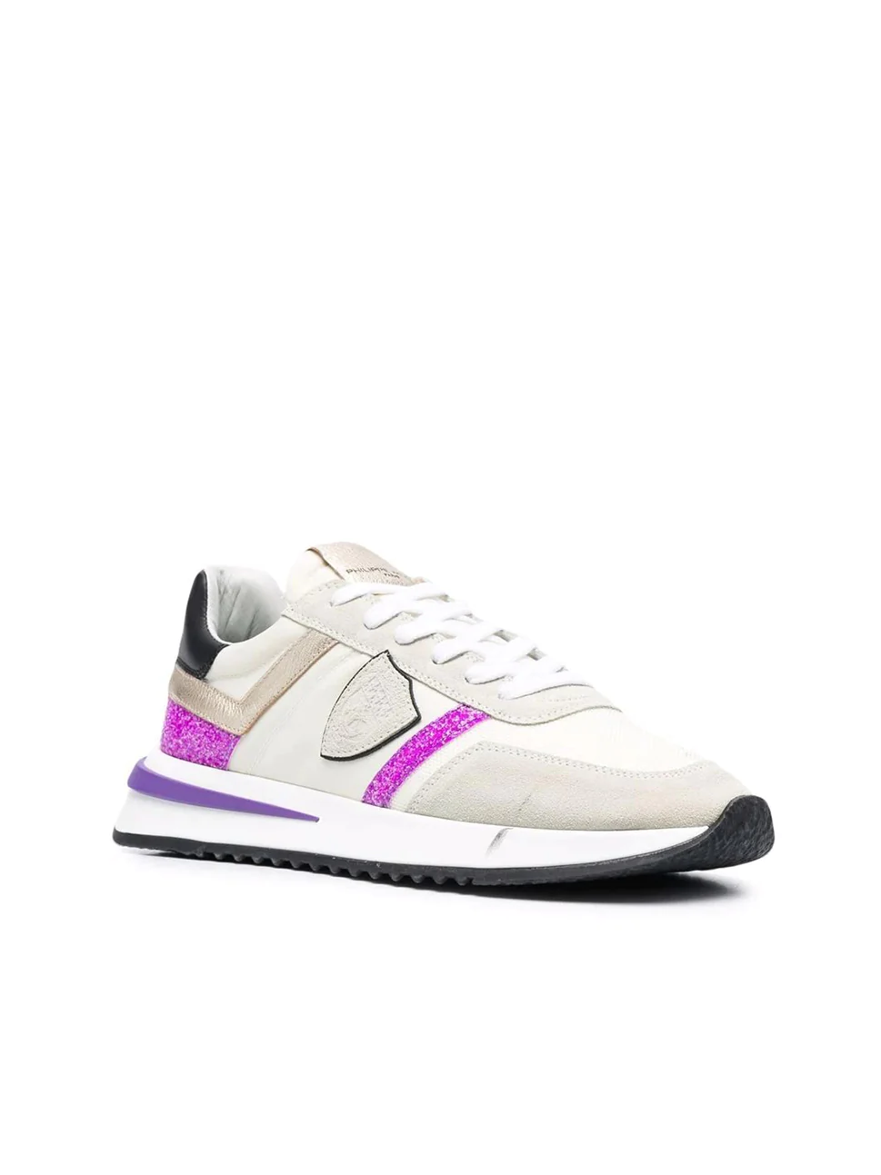 Philippe Model Tropez 21 Low Woman TYLDGP01 Glitter Violet Women"s Sneakers