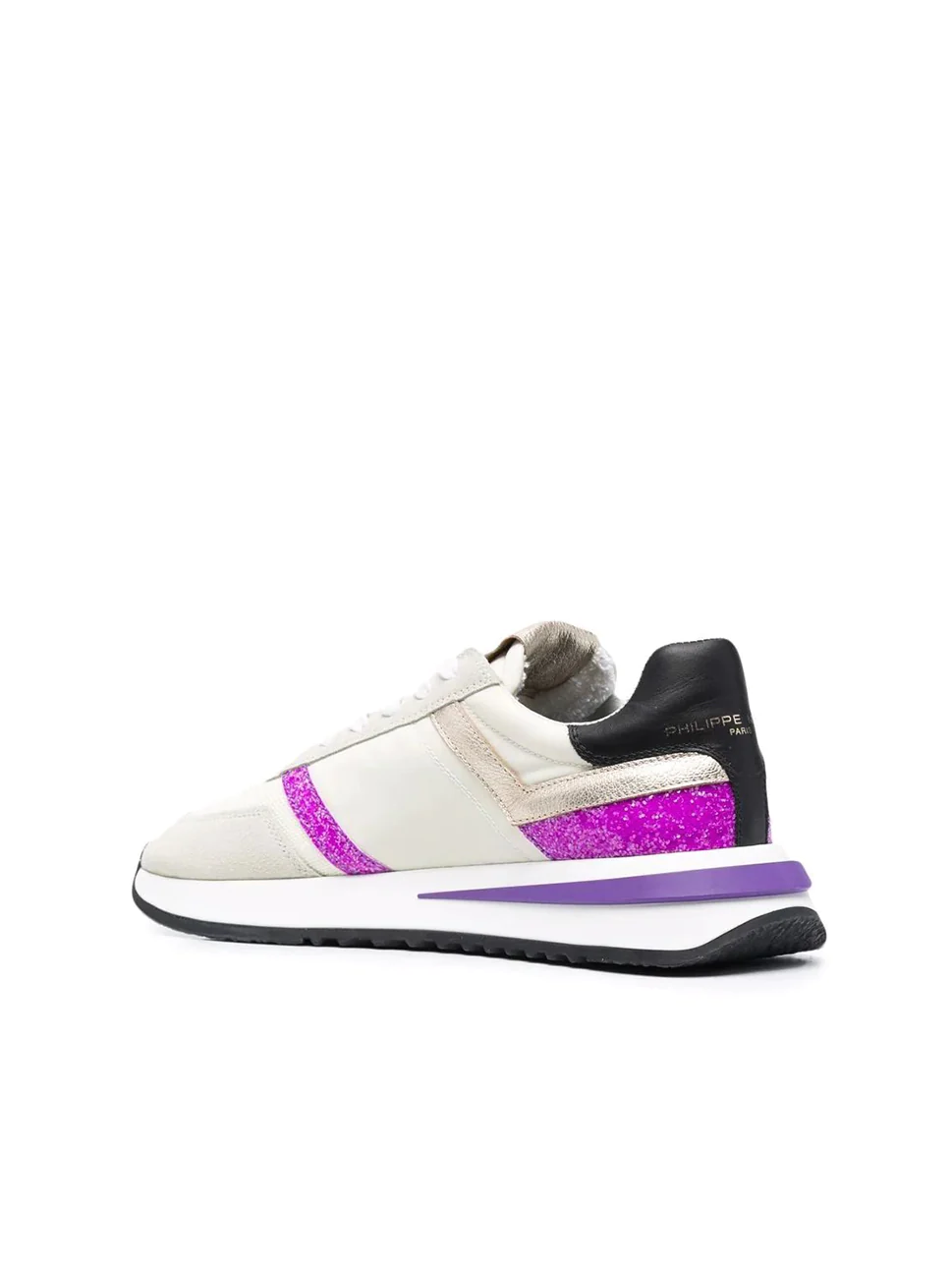 Philippe Model Tropez 21 Low Woman TYLDGP01 Glitter Violet Women"s Sneakers
