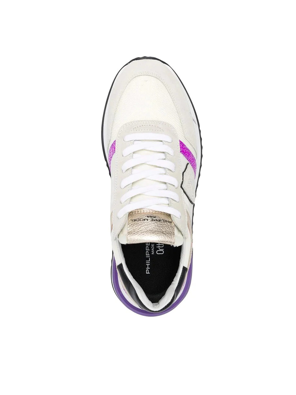 Philippe Model Tropez 21 Low Woman TYLDGP01 Glitter Violet Women"s Sneakers