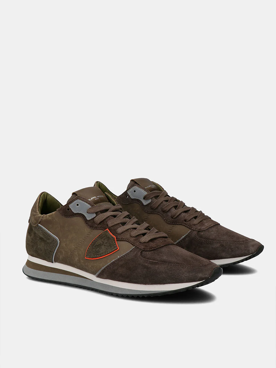 Philippe Model Trpx Low Man TZLUVX01 Veau Militaire Men"s Sneakers