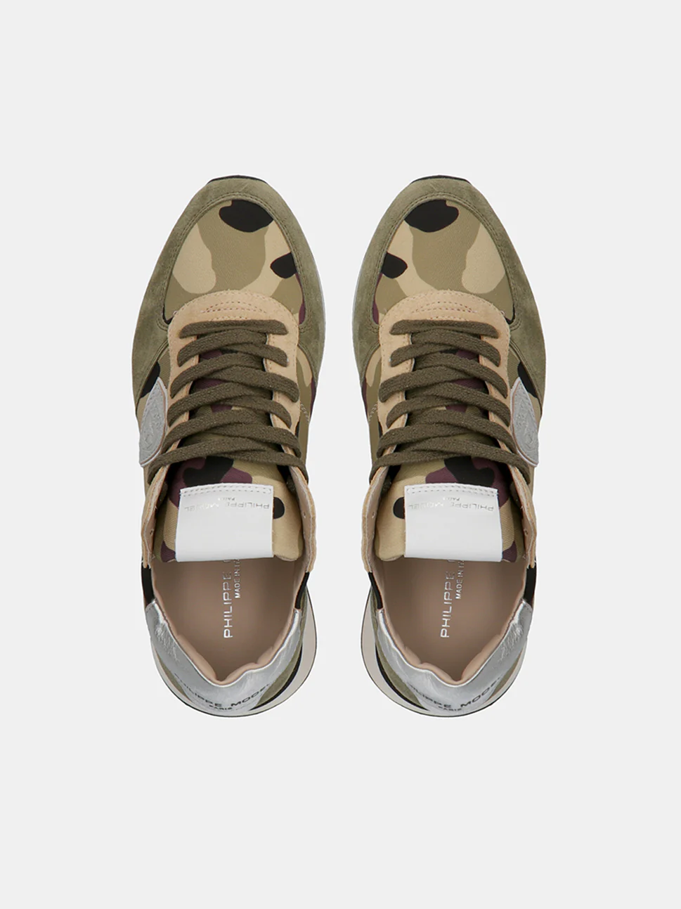 Philippe Model Trpx Low Woman TZLDCC25 Camo Militaire Women"s Sneakers