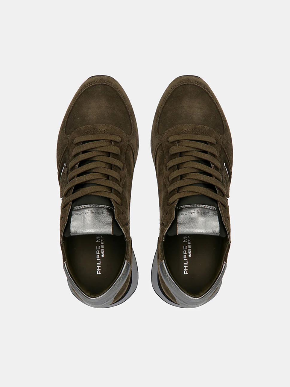 Philippe Model Trpx Low Woman TZLDDS13 Daim Militaire Women"s Sneakers