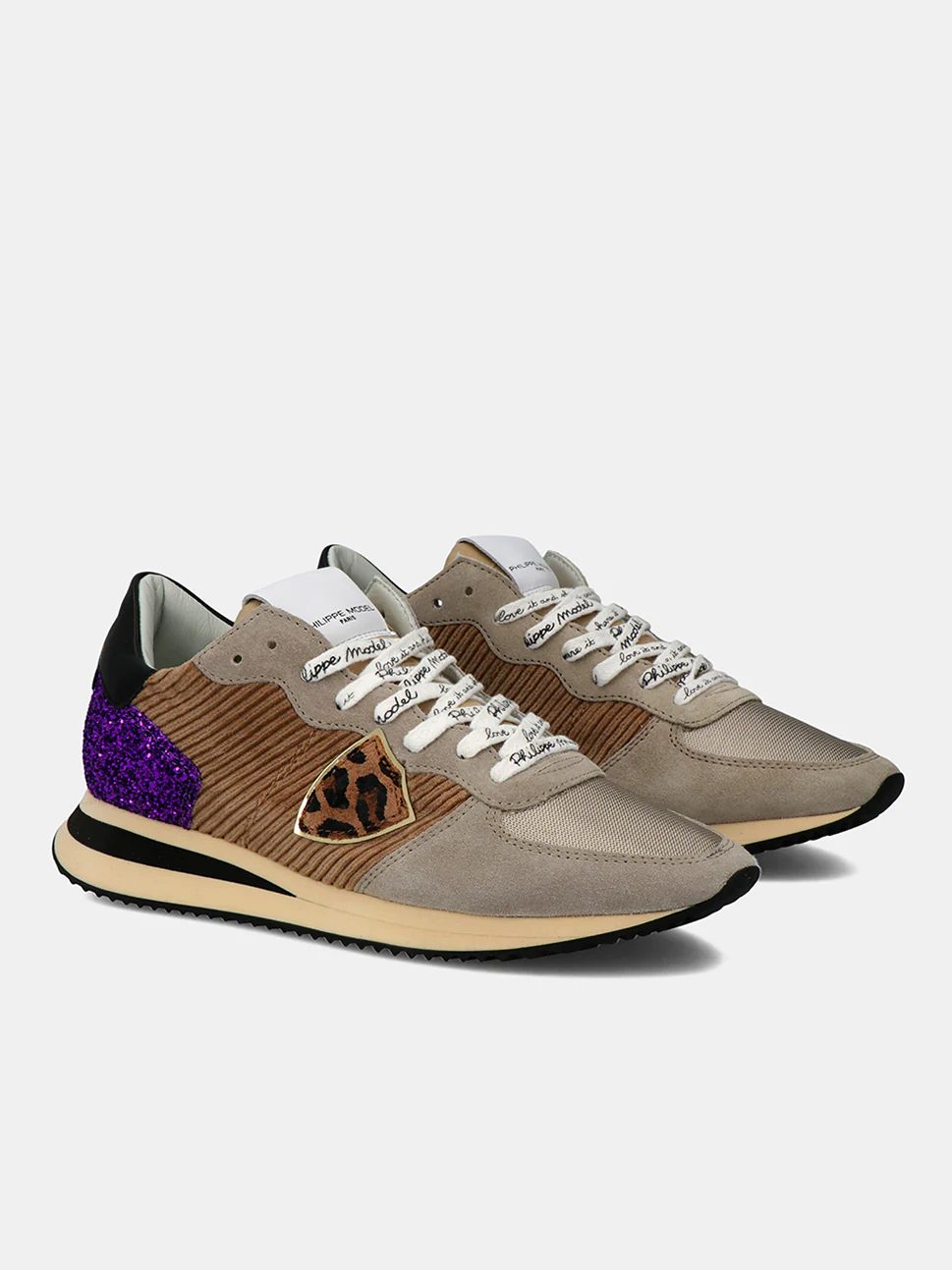 Philippe Model Trpx Low Woman TZLDEX02 Mixage Beige Women"s Sneakers