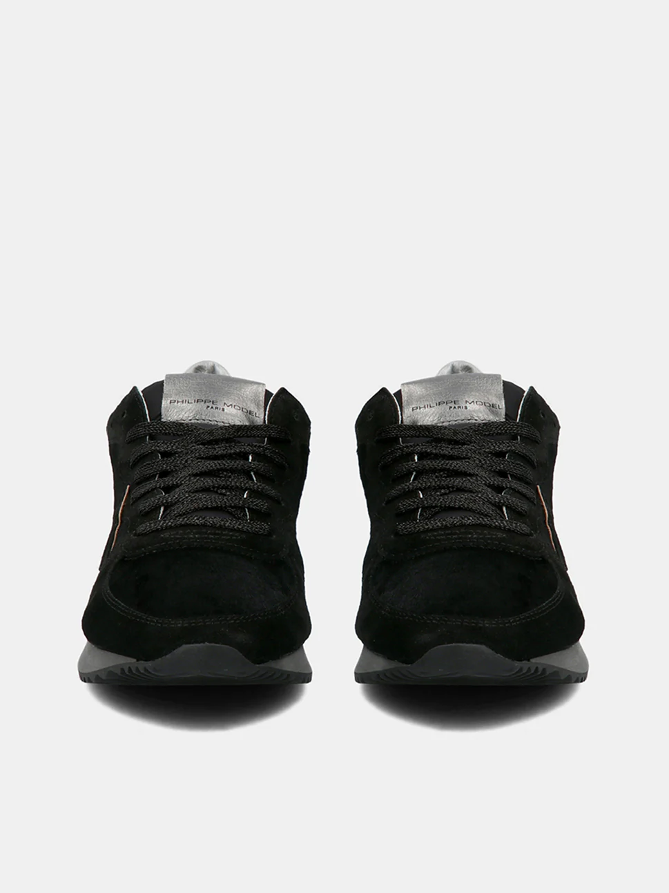 Philippe Model Trpx Low Woman TZLDPNY1 Pony Noir Argnt Women"s Sneakers