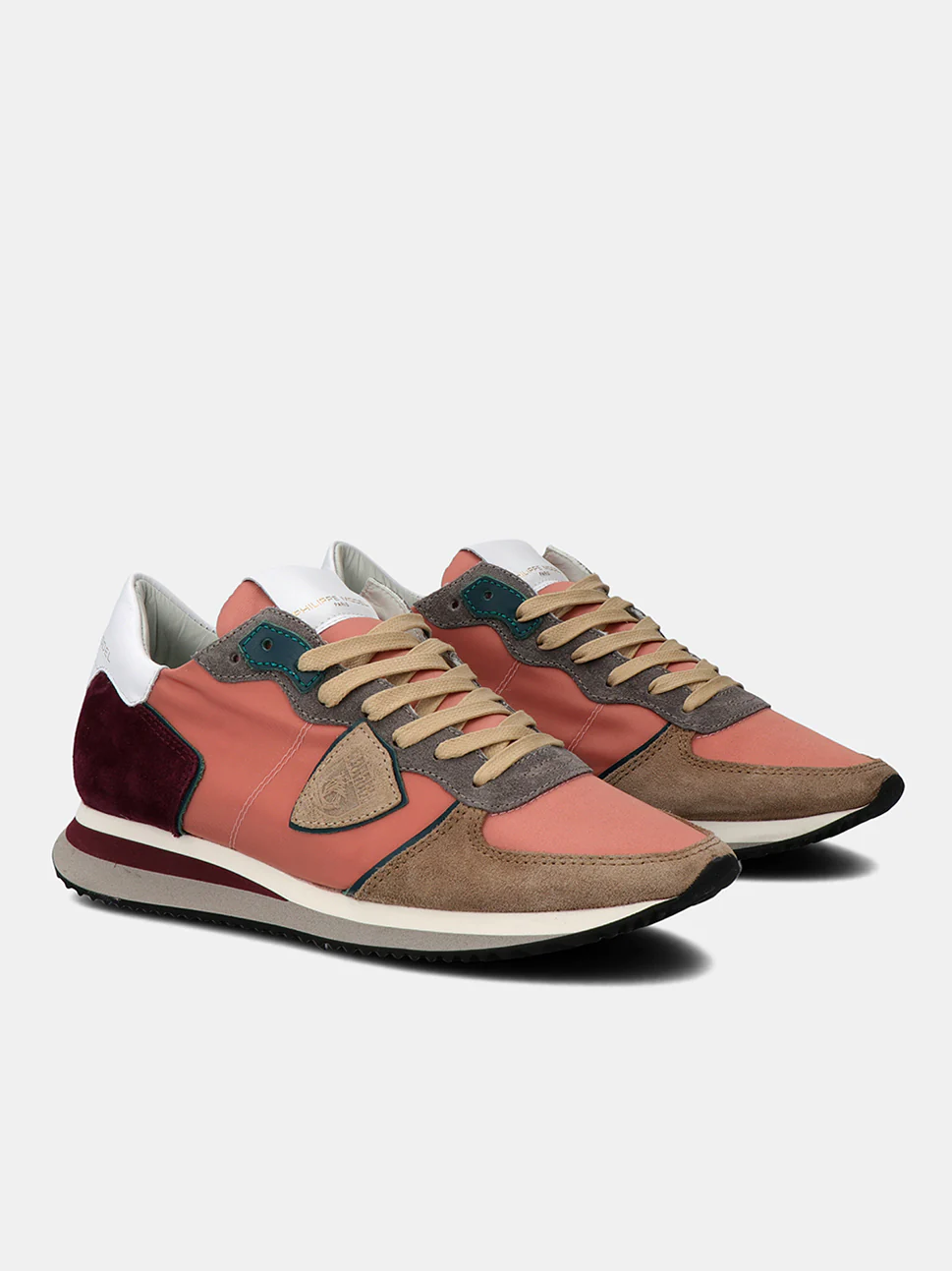 Philippe Model Trpx Low Woman TZLDW071 Mndl Rose Beige Women"s Sneakers