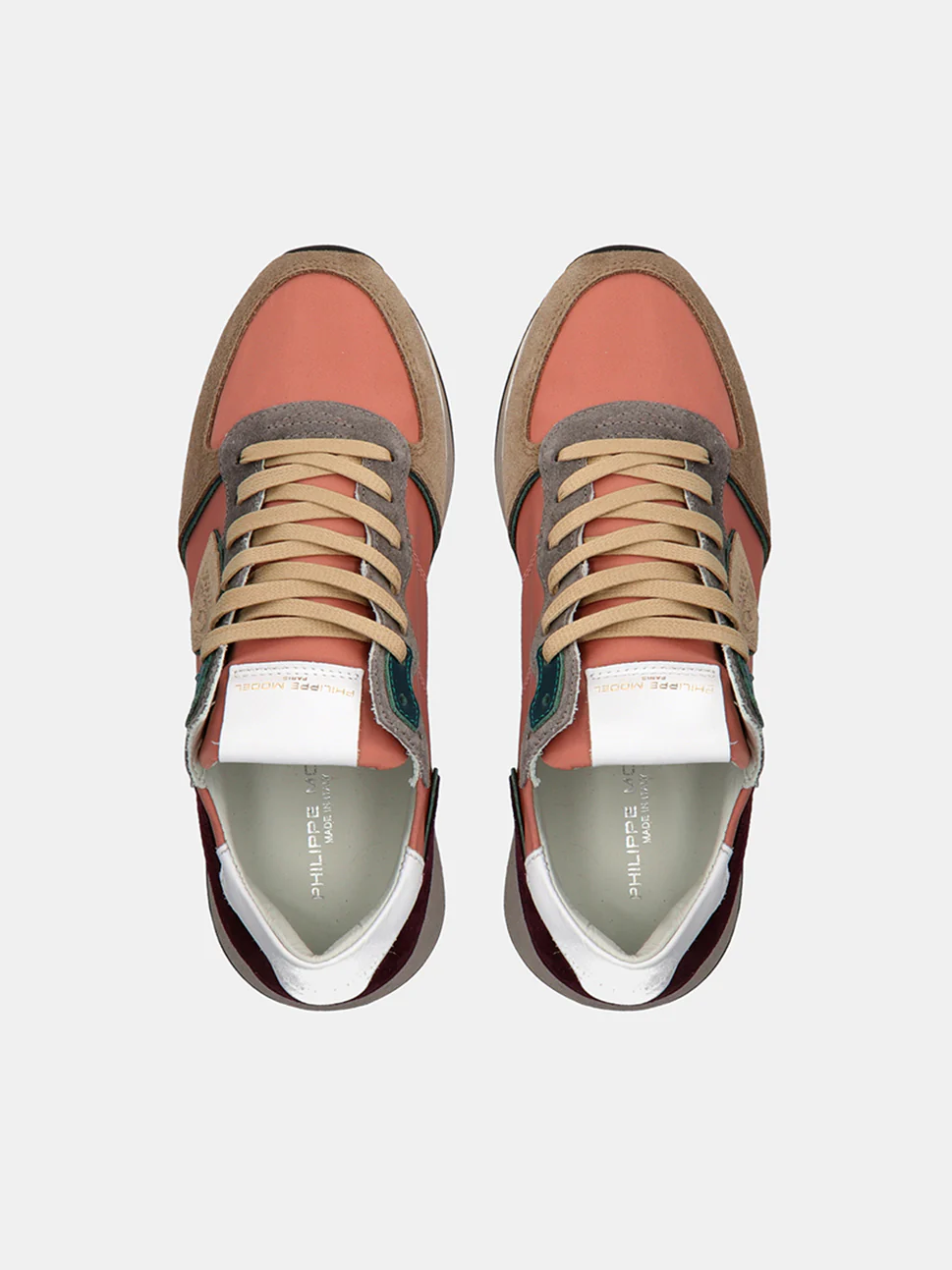 Philippe Model Trpx Low Woman TZLDW071 Mndl Rose Beige Women"s Sneakers